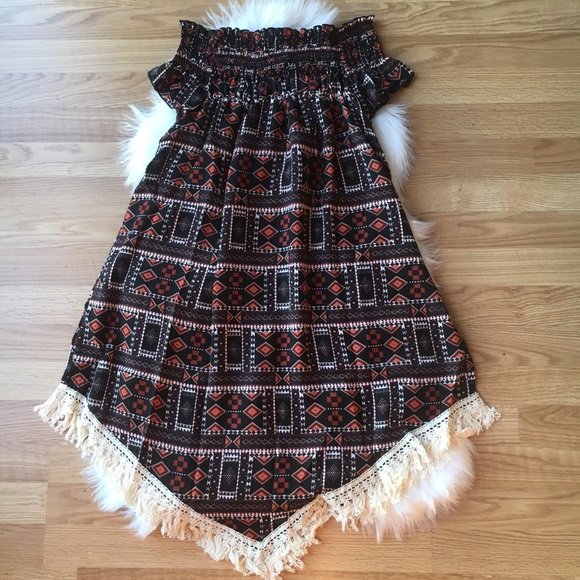 {Hayden} Adorable Black and Red Boho Dress - Picture 4 of 4